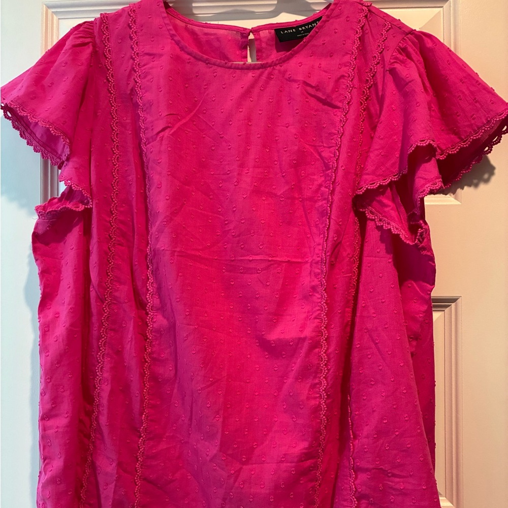 Lane Bryant Fuchsia Textured Top